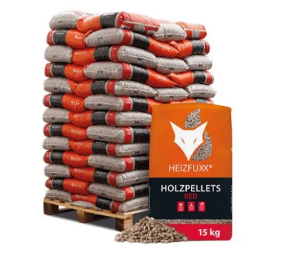 Heizfuxx Holzpellets Red ENplus A1 – 975 kg Palette (65x15 kg) Premium Heizpellets