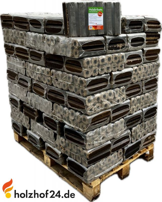 Pini Kay Hartholzbriketts Eiche mit Zugloch 960 kg Palette - Image 2