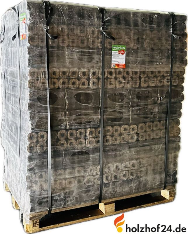 Pini Kay Hartholzbriketts Eiche mit Zugloch 960 kg Palette
